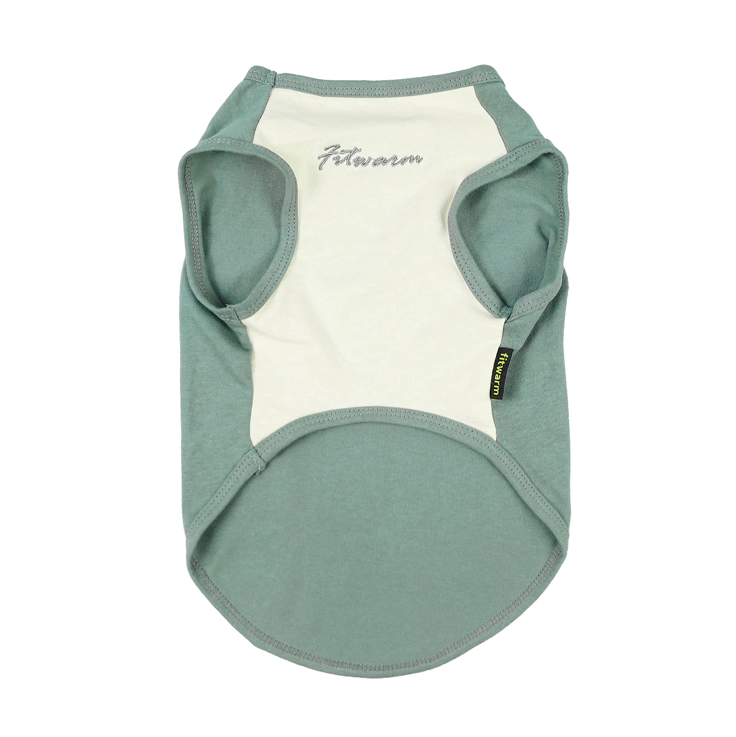 Fitwarm 100％綿 犬服 シャツ 部屋着 お出かけ 伸縮性 ドッグ M